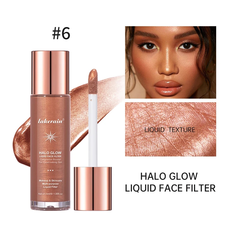 Halo Glow Liquid Filter Liquid Highlighter Face Contouring Pearlescent Makeup Brightener Bronzer Glow Body Face Contour Shimmer Peaceful Pleasures Health and Wellness 6