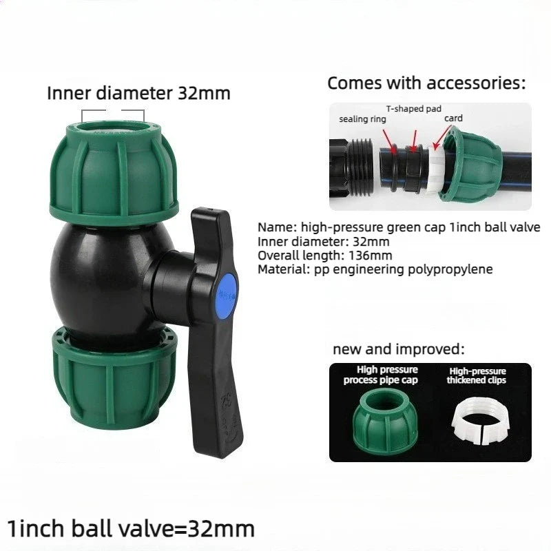 PE Ball Valve Quick Connector – 1/2", 3/4" & 1" Irrigation Valve