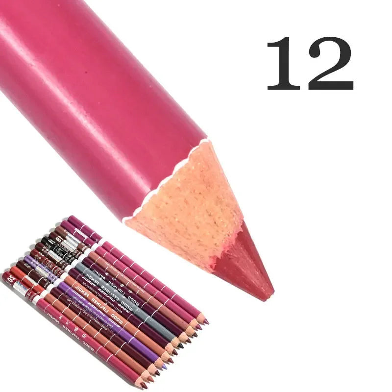 28-Color Waterproof Matte Lip Liner Pencil – Long-Lasting