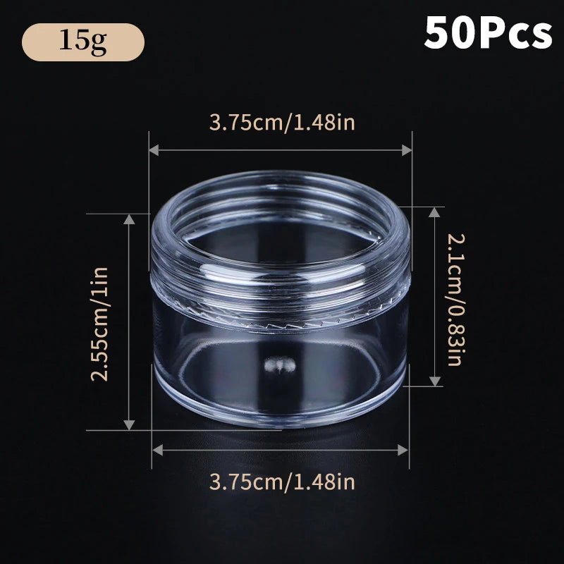 Empty Cosmetic Cream Jars Clear Plastic 3g–20g | 20–50 Pack