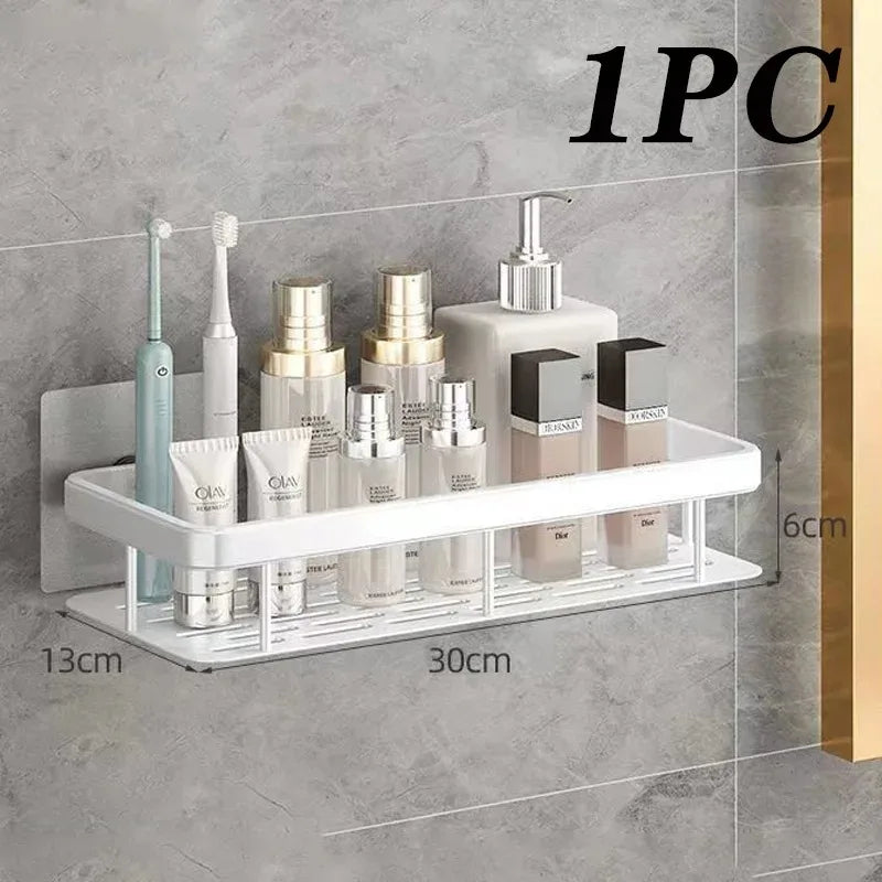 2-Pack No-Drill Aluminum Shower Shelf | Bathroom Storage Rack