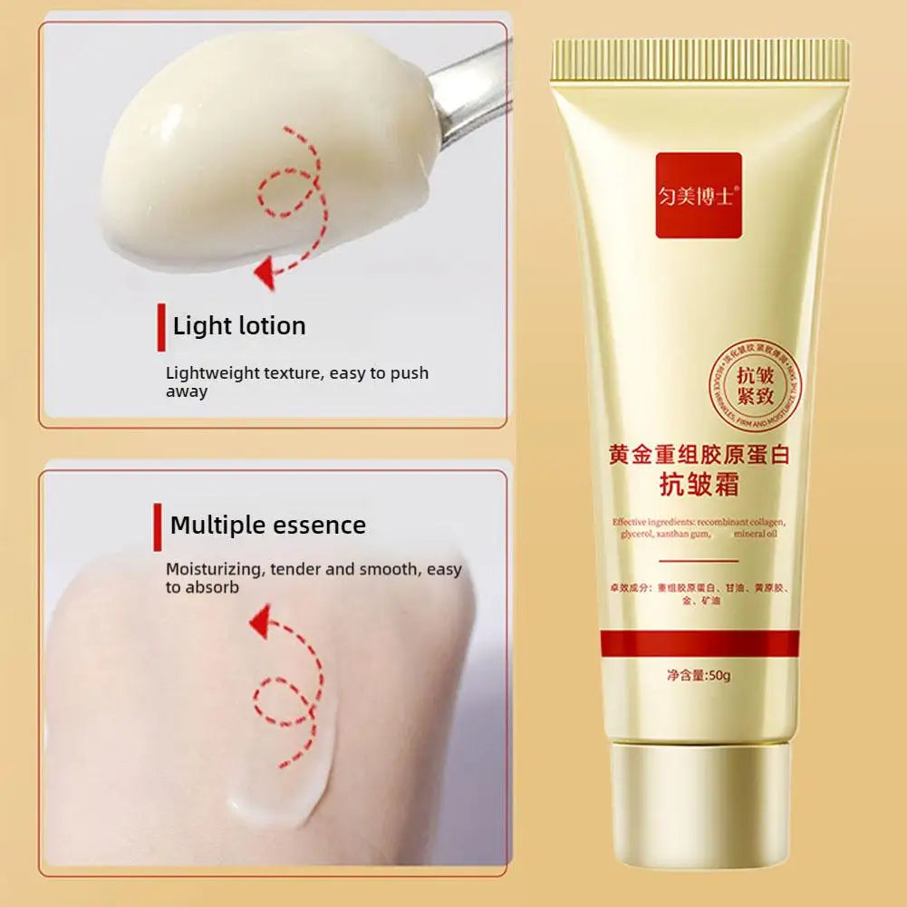Golden Collagen Anti-Wrinkle Cream 50g – Skin Tightening, Firming & Lasting Moisturizer for All Skin Types Peaceful Pleasures Health and Wellness