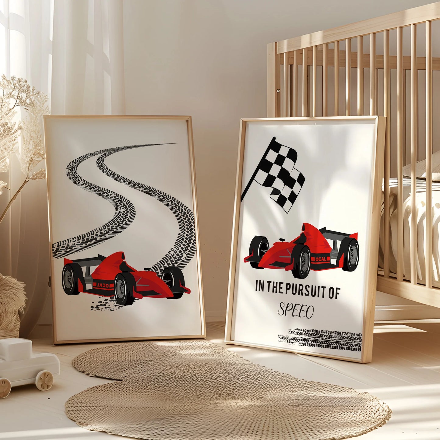 Personalized Formula Racing Canvas Wall Art | Kids Room Decor