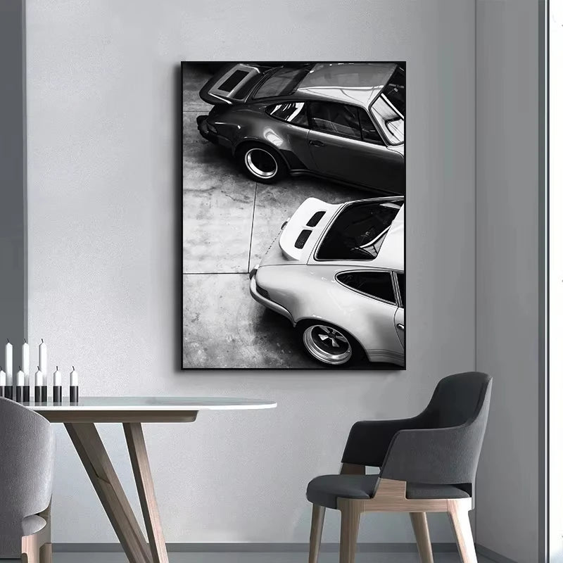Modern Fashion Wall Art Simple Black and White Luxury Car HD Canvas Poster Prints Home Bedroom Living Room Decoration Mural Peaceful Pleasures Health and Wellness