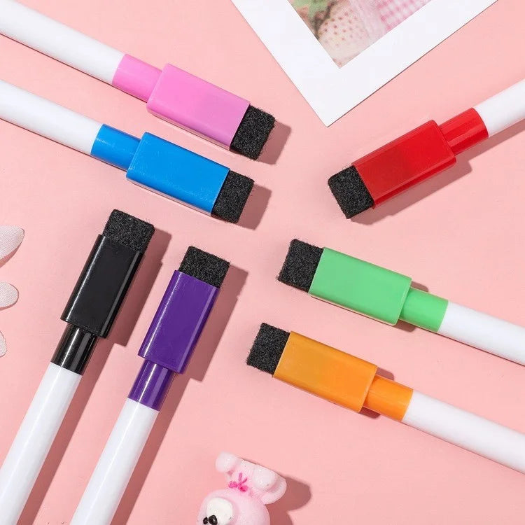 8 Colours Magnetic Whiteboard Marker Multi-colour Water-based Pen Can