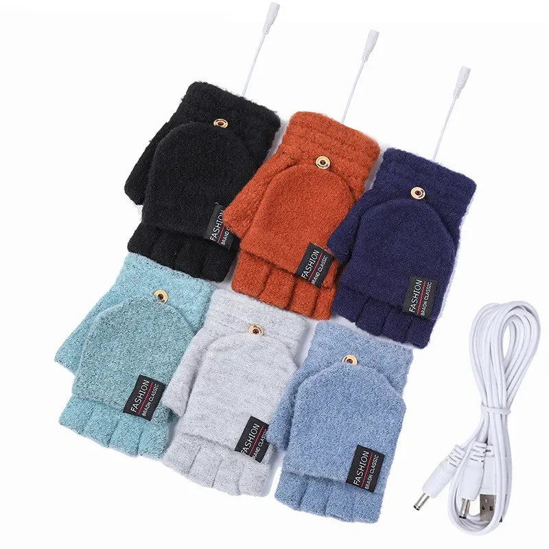 Winter Electric Heating Gloves Hand Warmer Gloves Heater Rechargeable USB Reusable Laptop Suitable for Sports Skiing Warm Gloves Peaceful Pleasures Health and Wellness