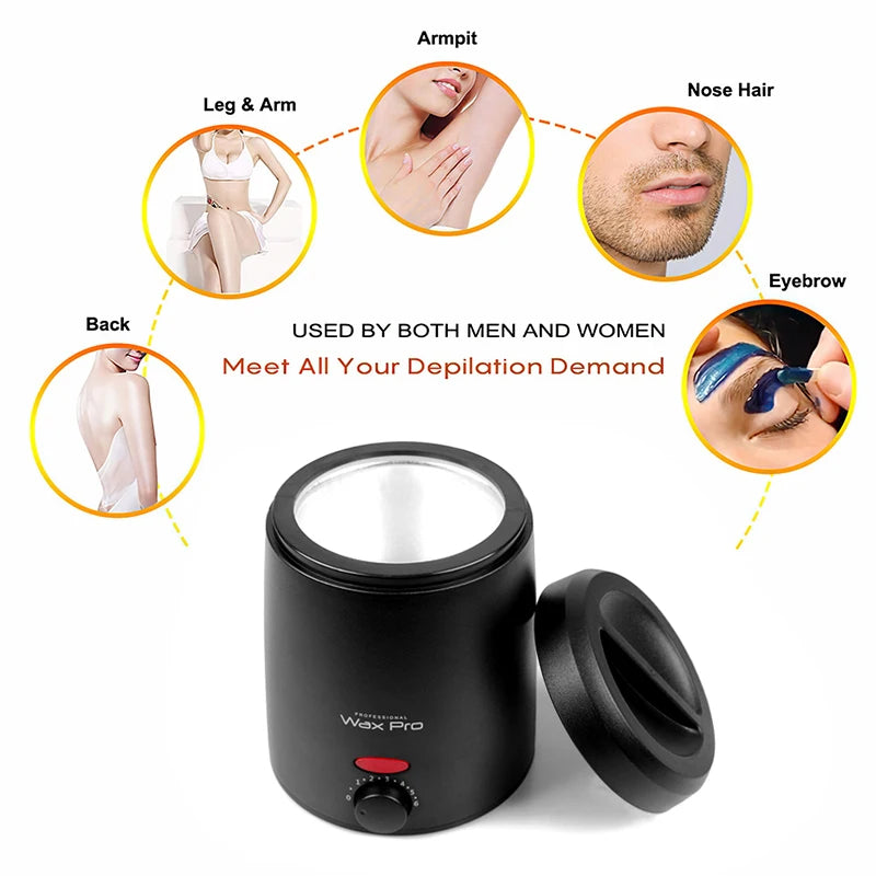 Wax Heater Machine SPA Body Epilator Paraffin Wax Pot Smart Fast Melt HairRemoval Wax Beans Bead Heating Tool Wax Melting Pot Peaceful Pleasures Health and Wellness