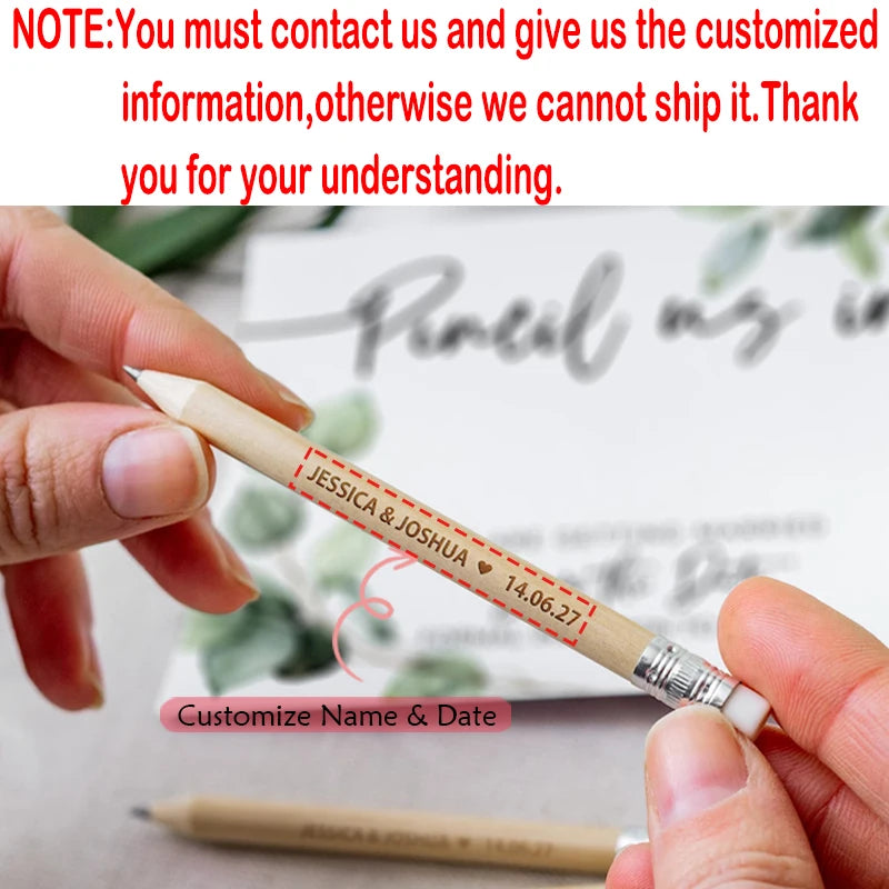 10 Personalized Engraved Wooden Pencils | Custom Wedding Gift Custom Engraved Pencils Peaceful Pleasures Health and Wellness custom 10cm