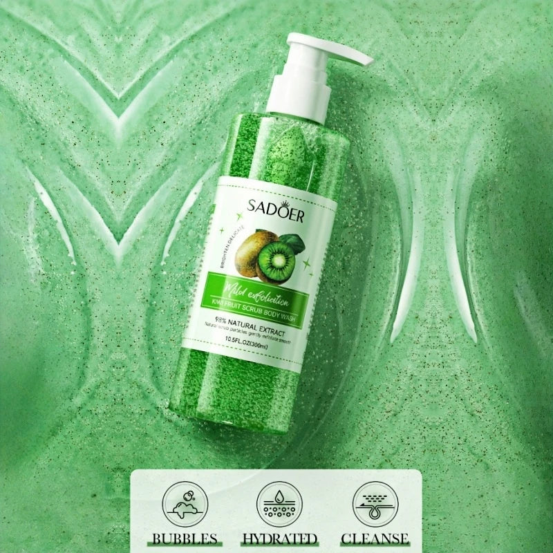 SADOER Kiwi Scrub Shower Gel 300ml | Natural Fruit Extract