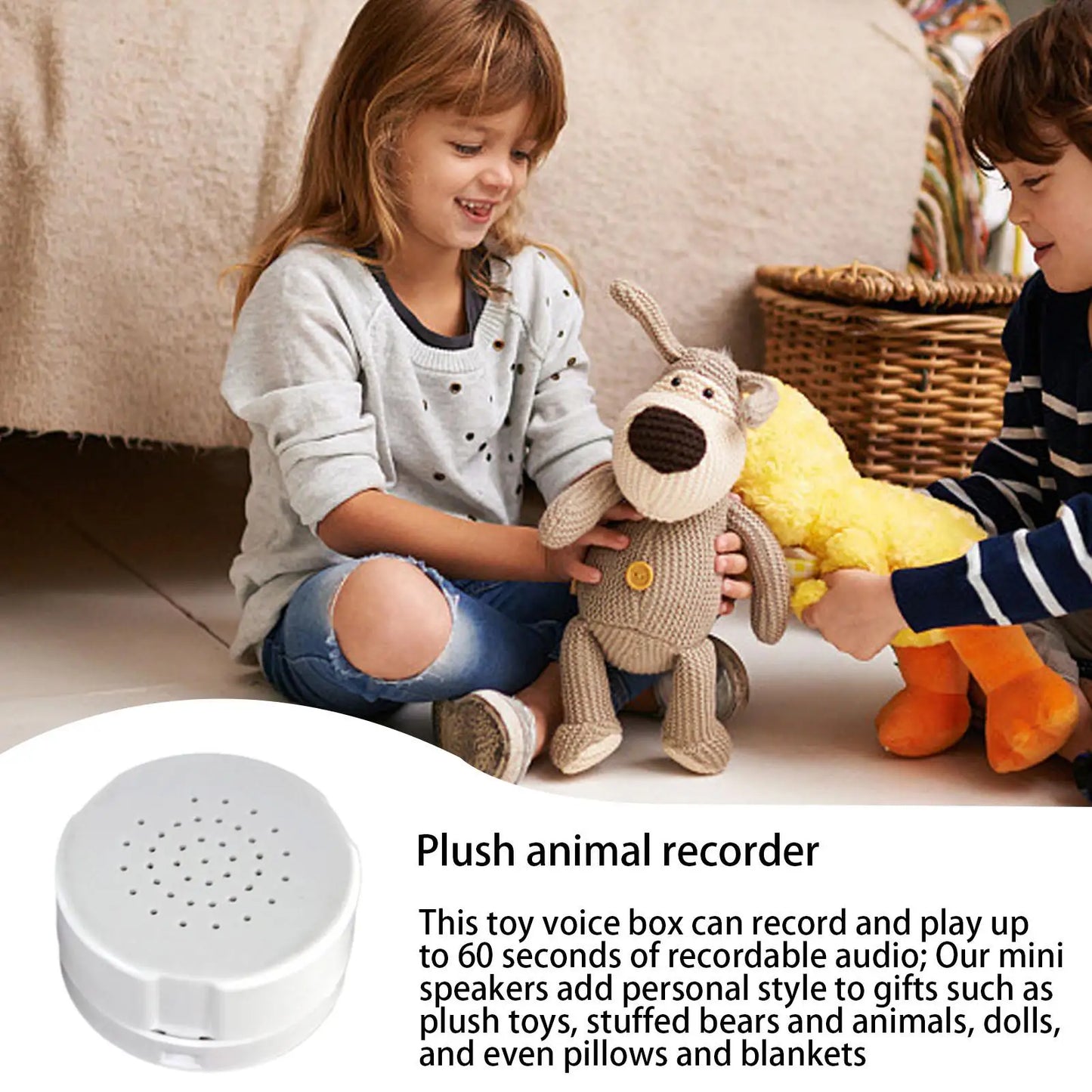 DIY Voice Recorder for Stuffed Animals & Plush Toys | 60 Sec Voice Recorder Insert Peaceful Pleasures Health and Wellness