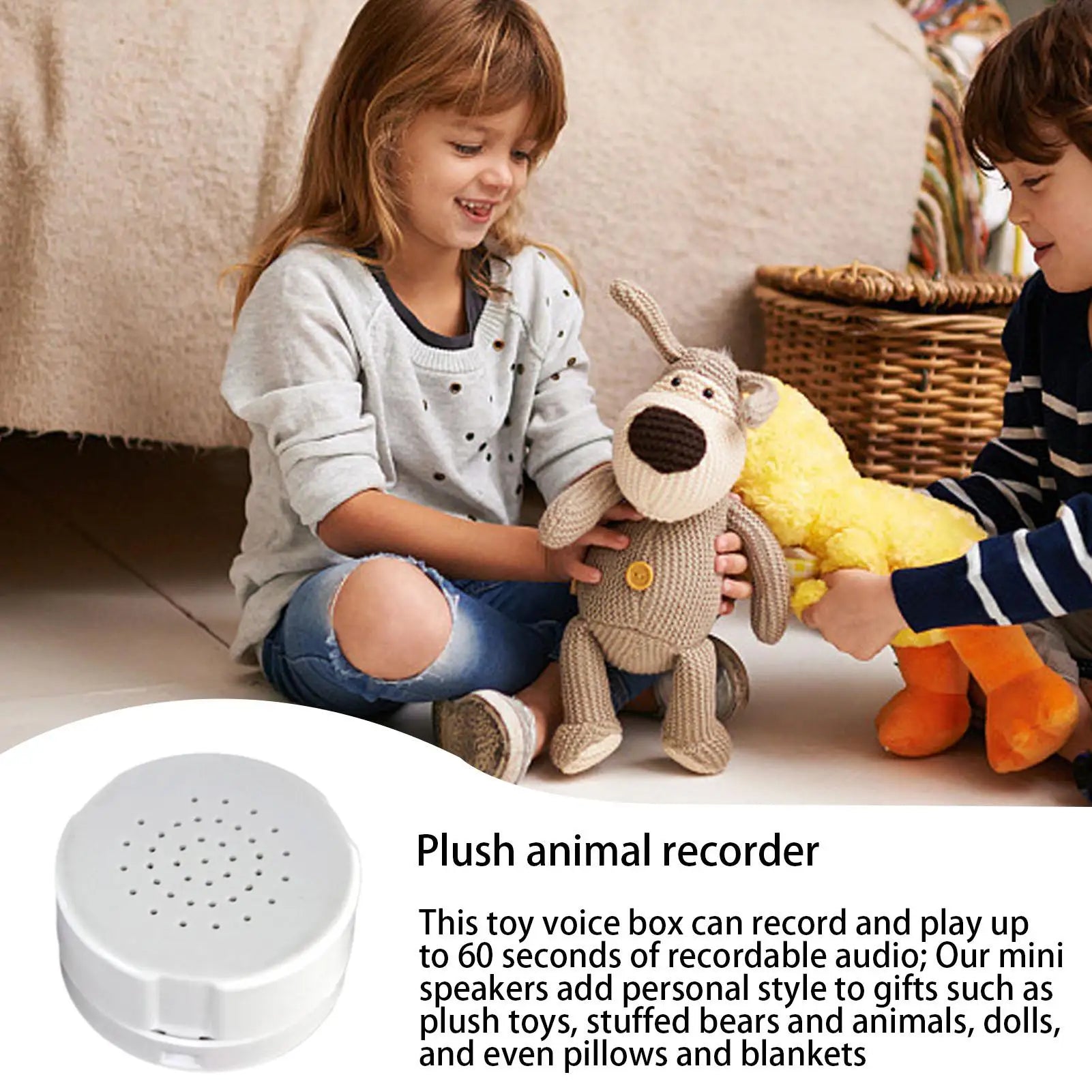 DIY Voice Recorder for Stuffed Animals & Plush Toys | 60 Sec Voice Recorder Insert Peaceful Pleasures Health and Wellness