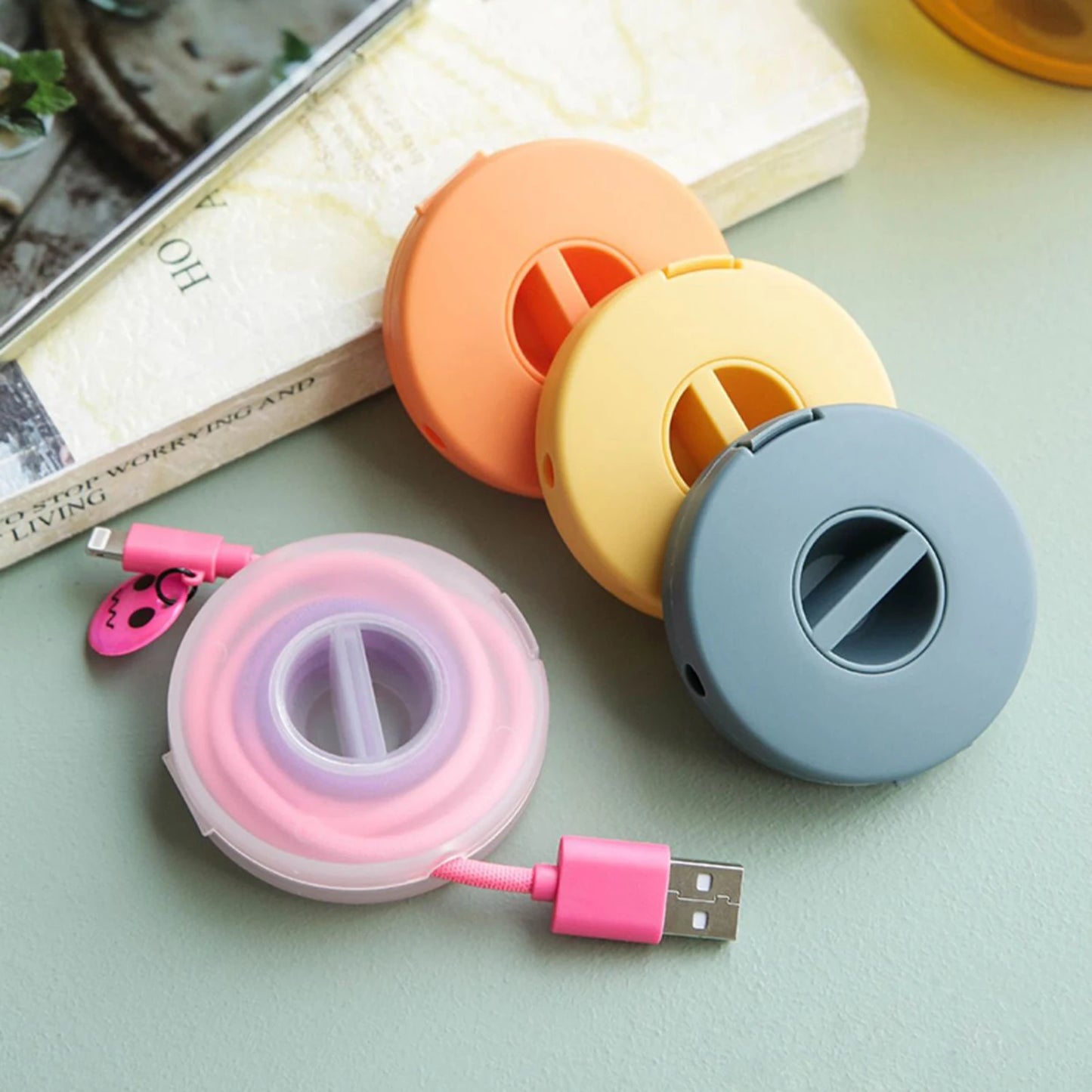 Portable Cable Winder Organizer for USB, Charger & Headset Cords