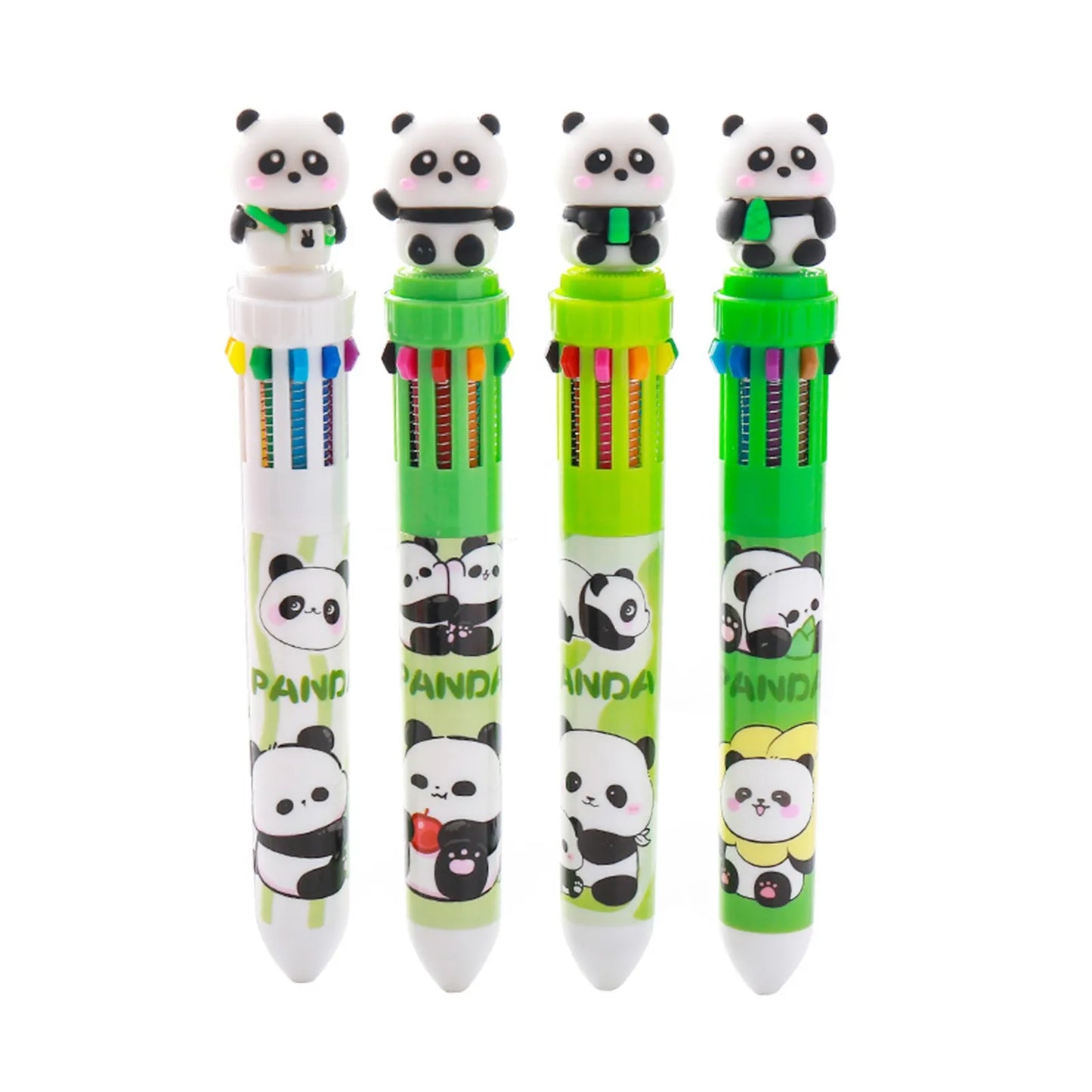 Kawaii Panda 10-in-1 Multicolor Ballpoint Pen | Fun Stationery