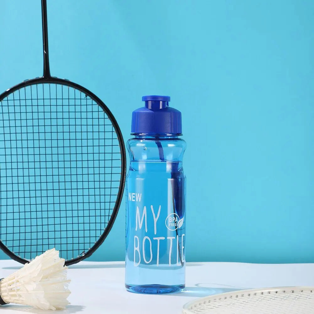 550ml Plastic Water Bottle Portable Sports Cup With Anti Drop Rope Outdoor Water Container Color Transparent Pet Flip Cover Peaceful Pleasures Health and Wellness