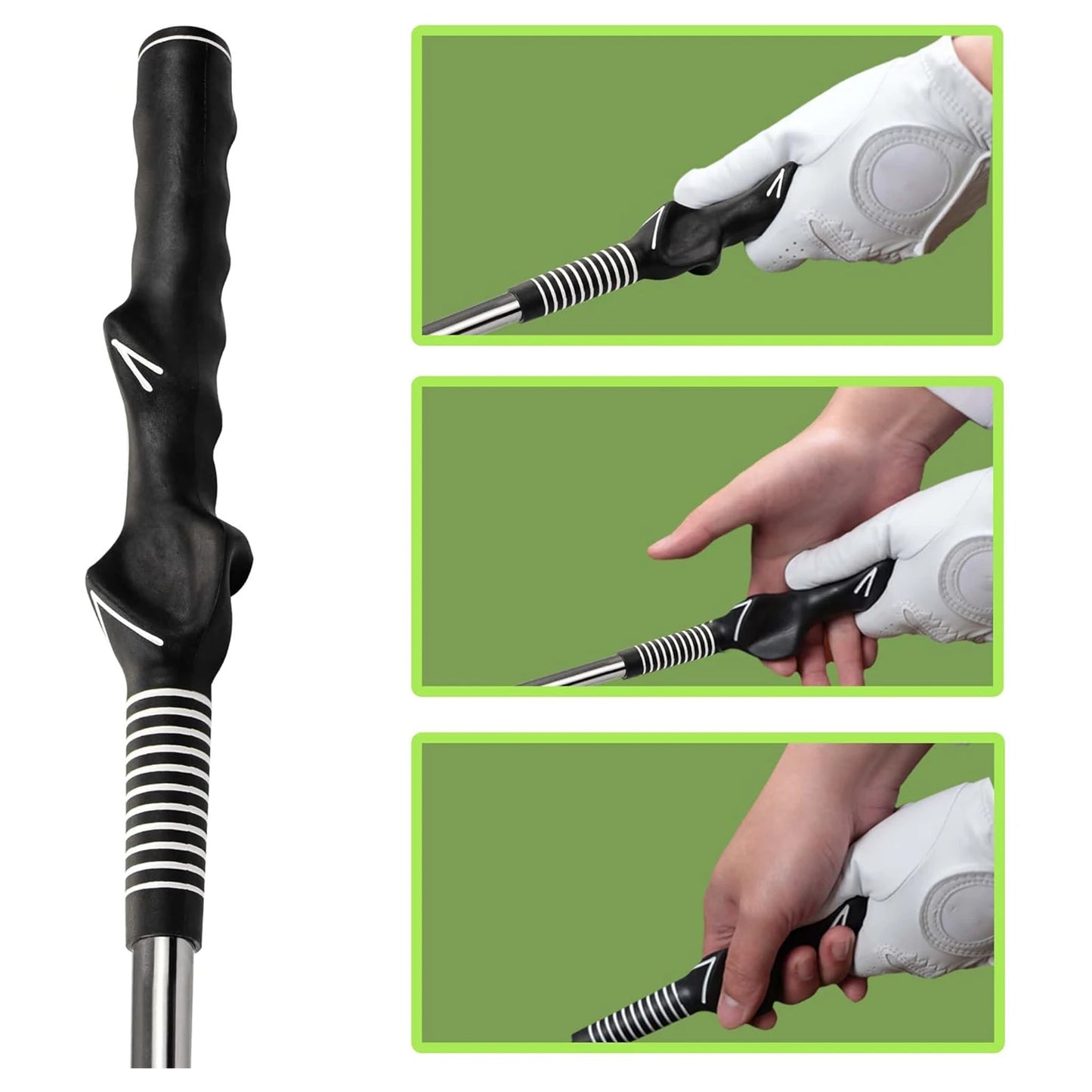 Retractable Golf Swing Training Aid Portable Grip with Click Feedback for Indoor Practice Golf Accessories Peaceful Pleasures Health and Wellness