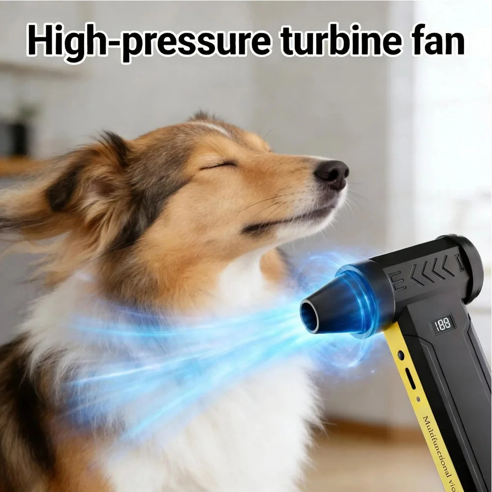 New 160000RPM High-Speed Turbo Violent Fan Brushless Motor Handheld Duct Fan 60M/S Portable Type-C Charging For Indoor Outdoor Peaceful Pleasures Health and Wellness