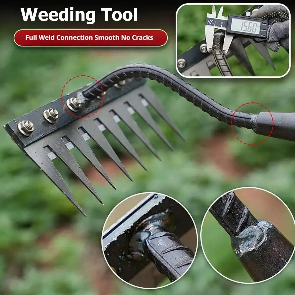 Metal Garden Rake 5–8 Teeth | Weeding & Soil Loosening Tool