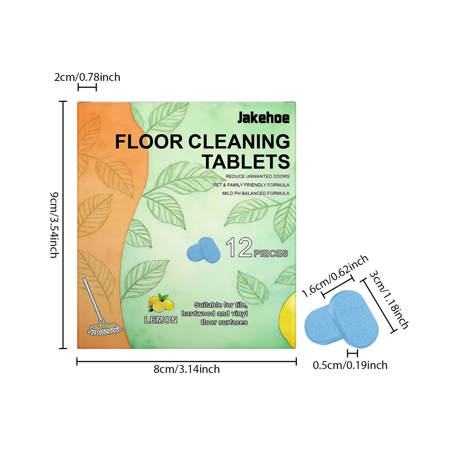 12-Pack Floor Cleaning Tablets – Wood, Tile & Marble Cleaner