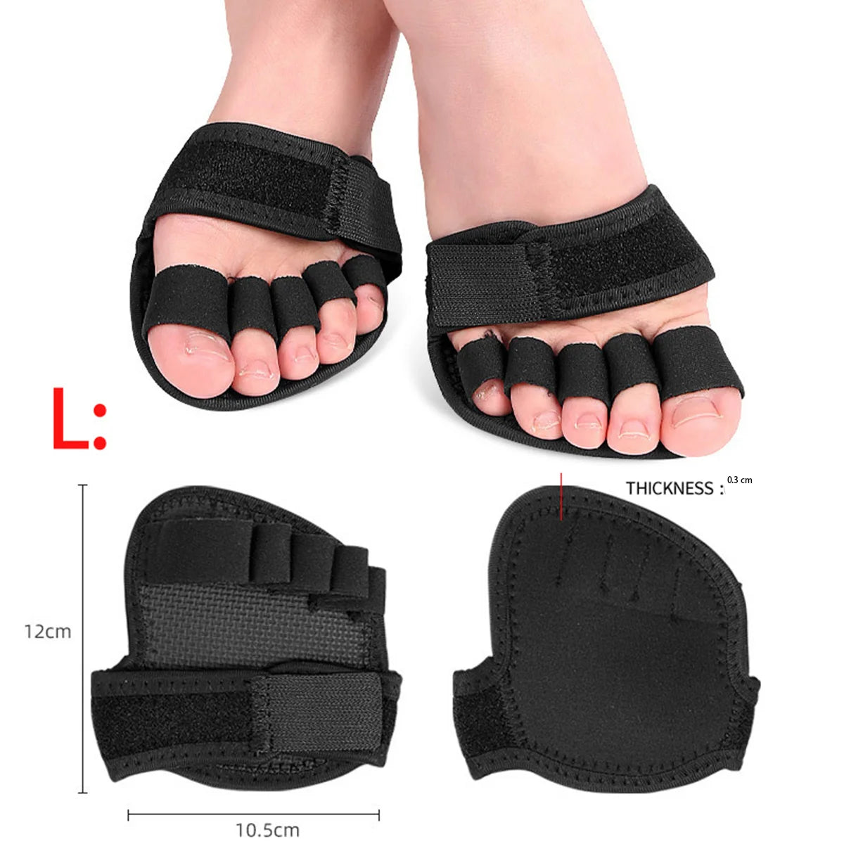 1 Pair Adjustable 5 Finger Half Palm Forefoot Cushion Thumb Toe Eversion Overlapping Hammer Shaped Toe Splitter Foot Care Tools Peaceful Pleasures Health and Wellness