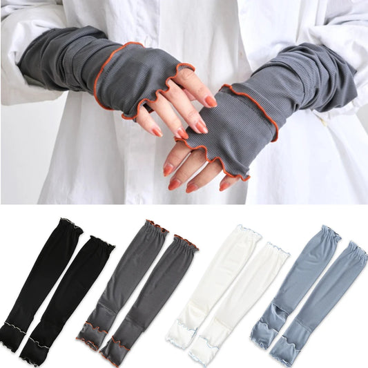 Ice Silk UV Protection Arm Sleeves | Cooling Sun Cover for Cycling UV Arm Sleeves Peaceful Pleasures Health and Wellness