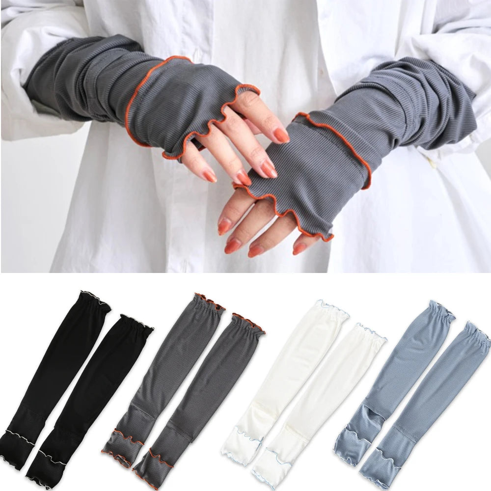 Ice Silk UV Protection Arm Sleeves – Cooling Sun Cover UV Cooling Arm Sleeves Peaceful Pleasures Health and Wellness