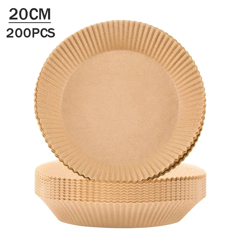 Air Fryer Parchment Paper Liners 50–200Pcs Non-Stick Disposable