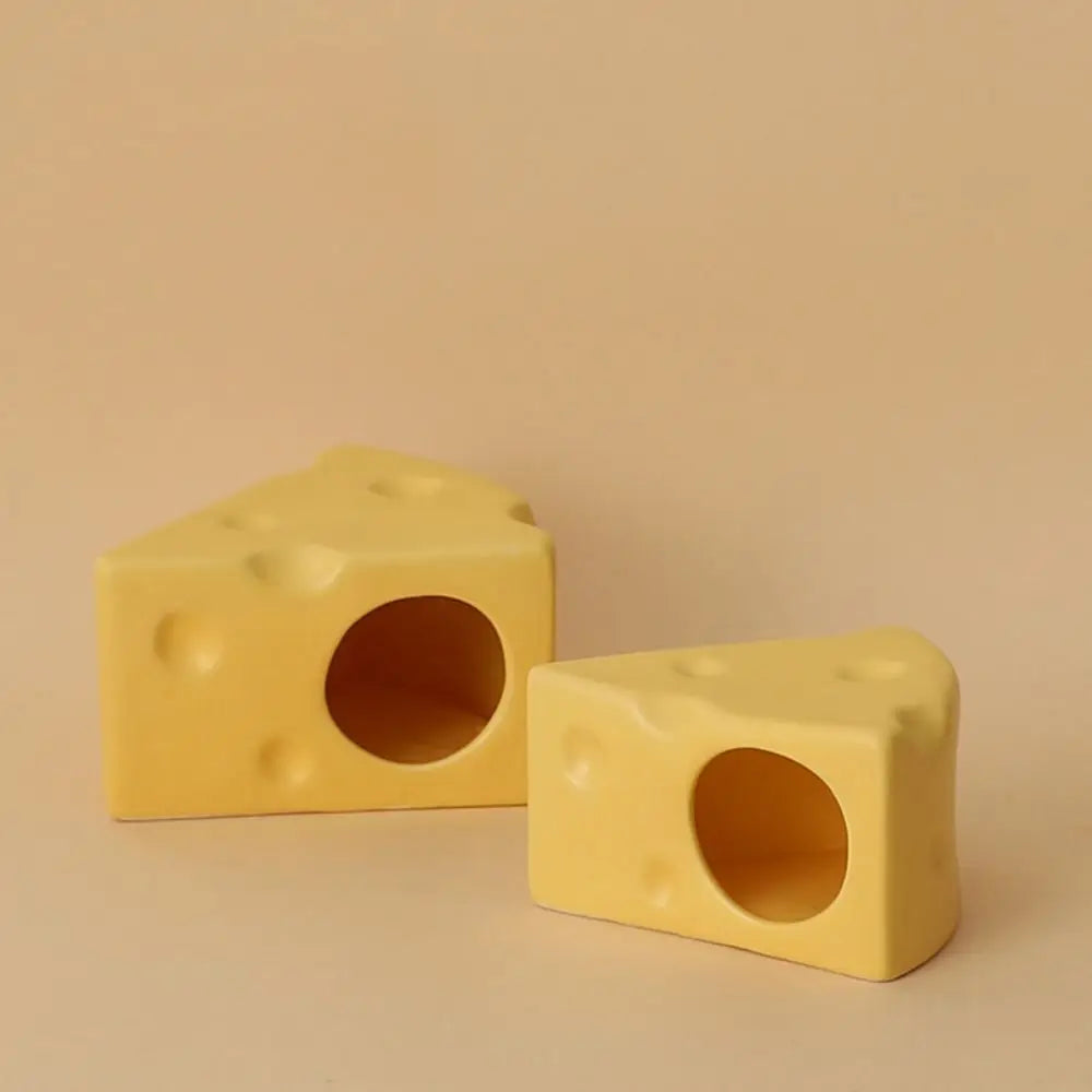 Ceramic Cheese Hamster House – Hideout & Feeding Dish
