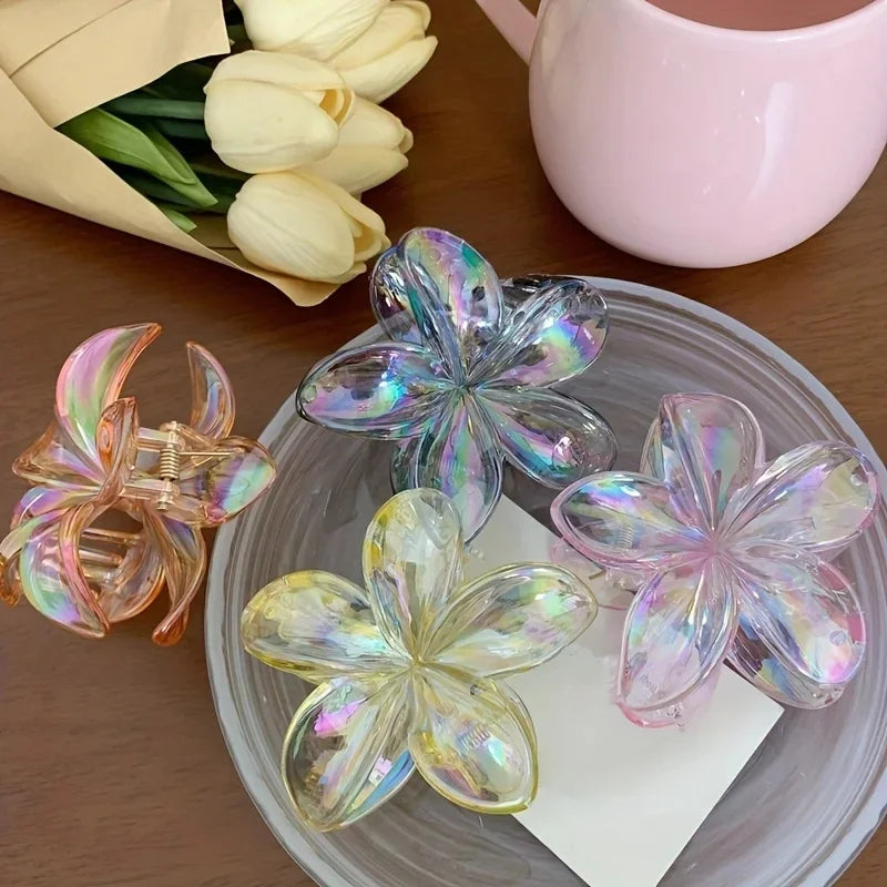 Large Floral Hair Claw Clip – Elegant Plastic Flower Clip for Women Hair Accessories Peaceful Pleasures Health and Wellness