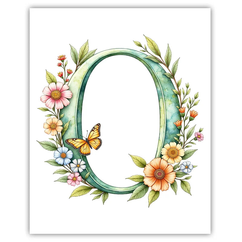 Custom Name Nursery Canvas Wall Art – Animals & Wildflowers