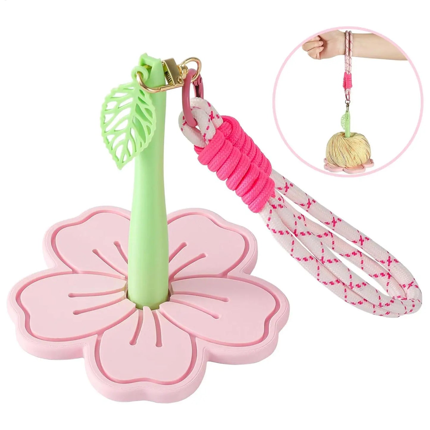 Wrist Yarn Holder – Bamboo 3D Flower Crochet Organizer