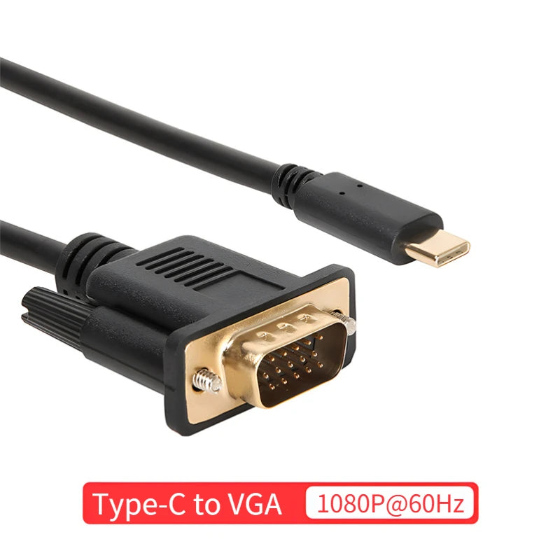 USB C To VGA Adapter USB Type C Cable To VGA for Apple Macbook Air Macbook Pro Input USB-C Cable To VGA Out Up To 1080P Peaceful Pleasures Health and Wellness