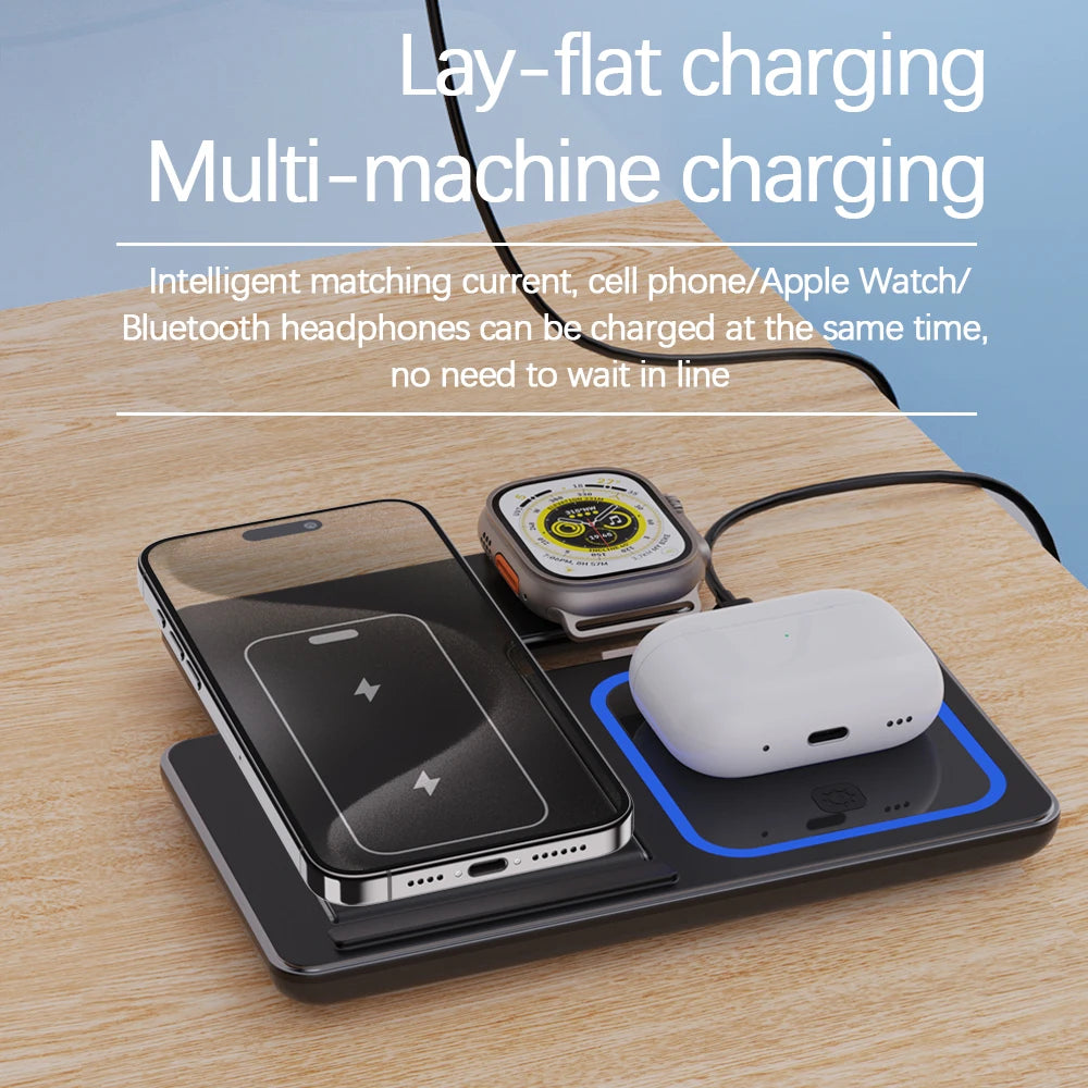 3-in-1 Foldable Wireless Charger for iPhone, Apple Watch & AirPods