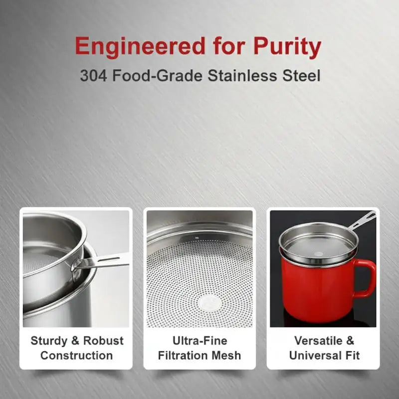 Stainless Steel Fine Mesh Strainer – Tea, Coffee & Flour Sifter