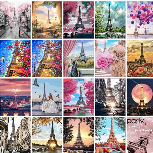 Paris Street Paint by Numbers Kit – 60×75cm DIY Canvas Art Paint by Numbers Kit Peaceful Pleasures Health and Wellness