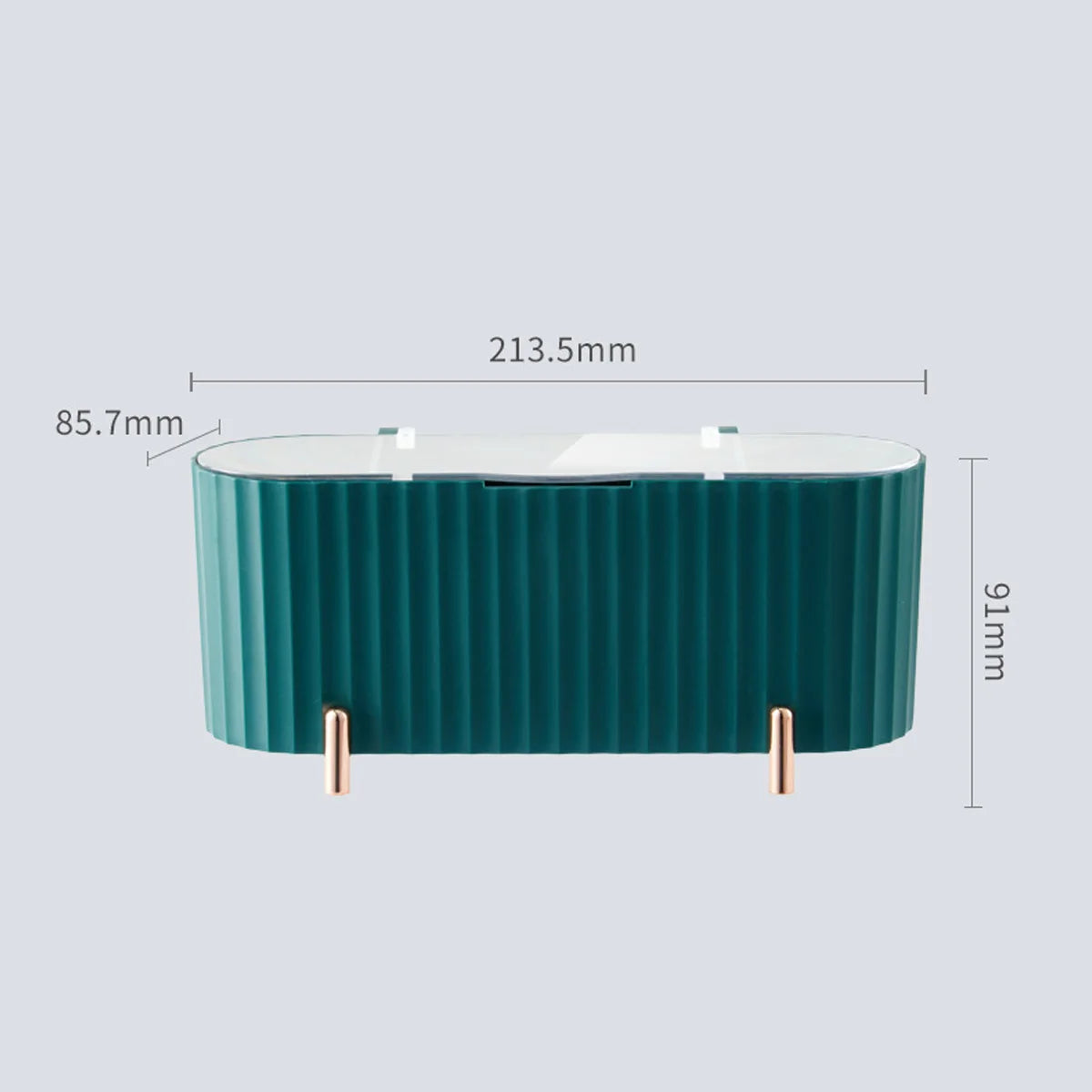 1Pcs 3-Compartment Cosmetic Cotton Storage Box Transparent Dustproof Covered Cosmetic Cotton Desktop Storage Box Peaceful Pleasures Health and Wellness Green