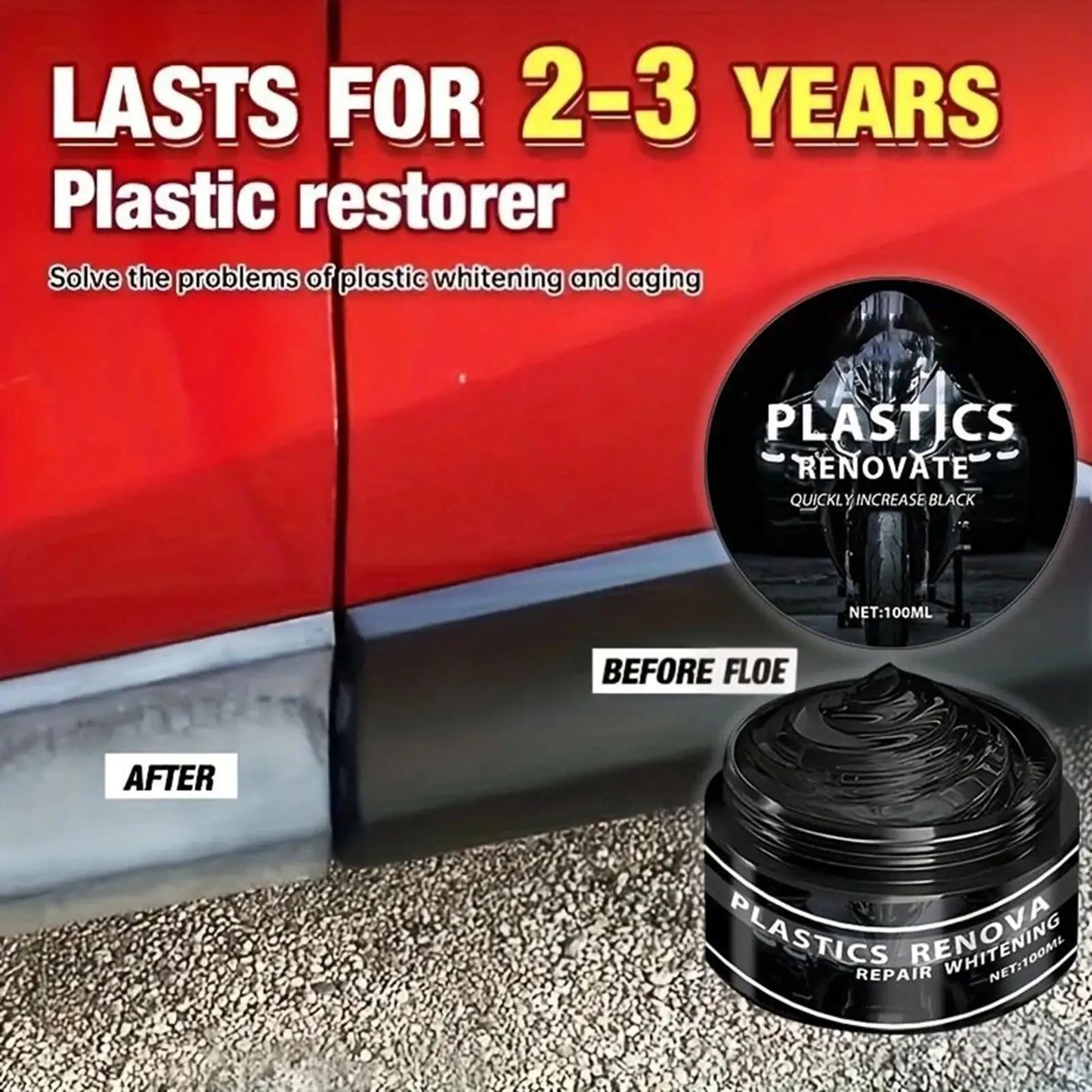 100ML Black Trim Restorer – UV Protectant High-Gloss Wax