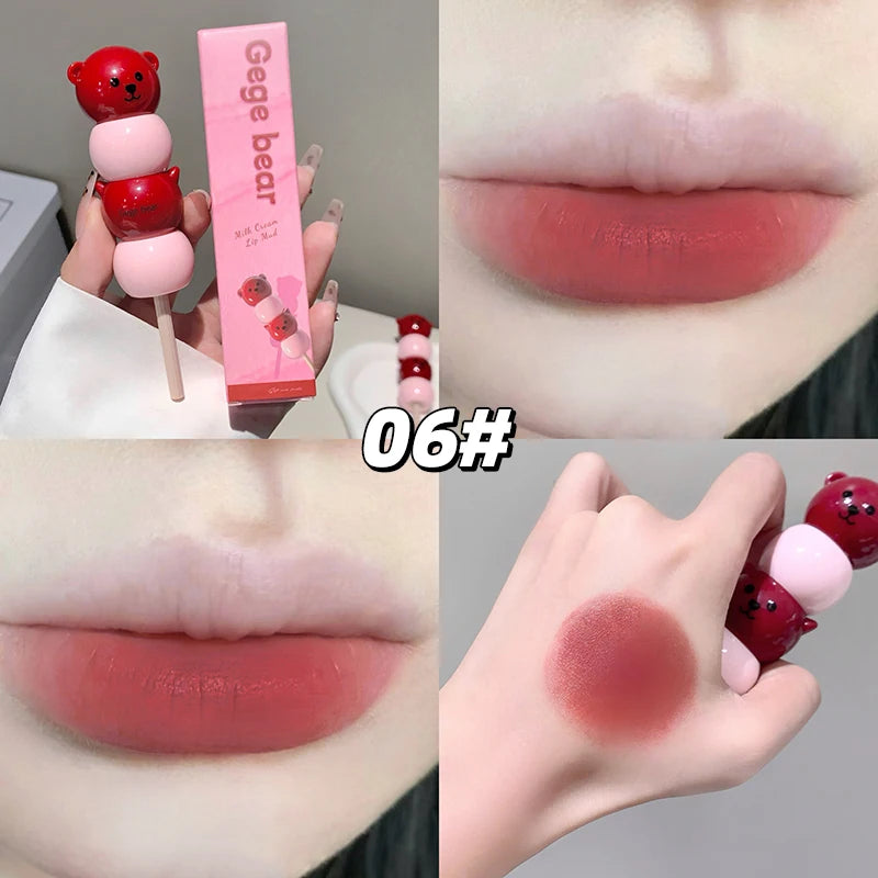Gege Bear Velvet Matte Lip Mud – Peach Pink Liquid Lipstick