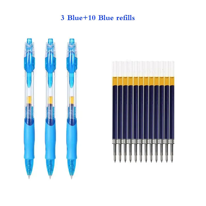 Retractable Gel Pens Set 6/13pcs – Black Red Blue Ink 0.5mm