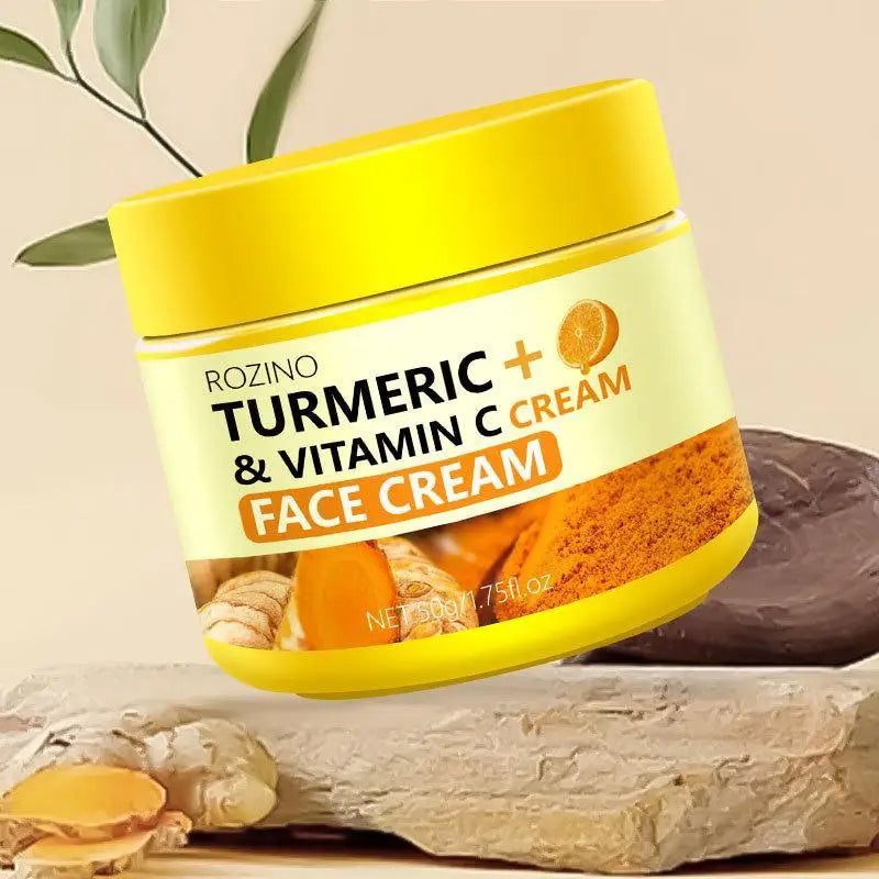 Turmeric VC Face Cream Firming Moisturizes Skin Leaving Skin Fresh Non Greasy Smooth Firm Soft Elastic Energetic Peaceful Pleasures Health and Wellness