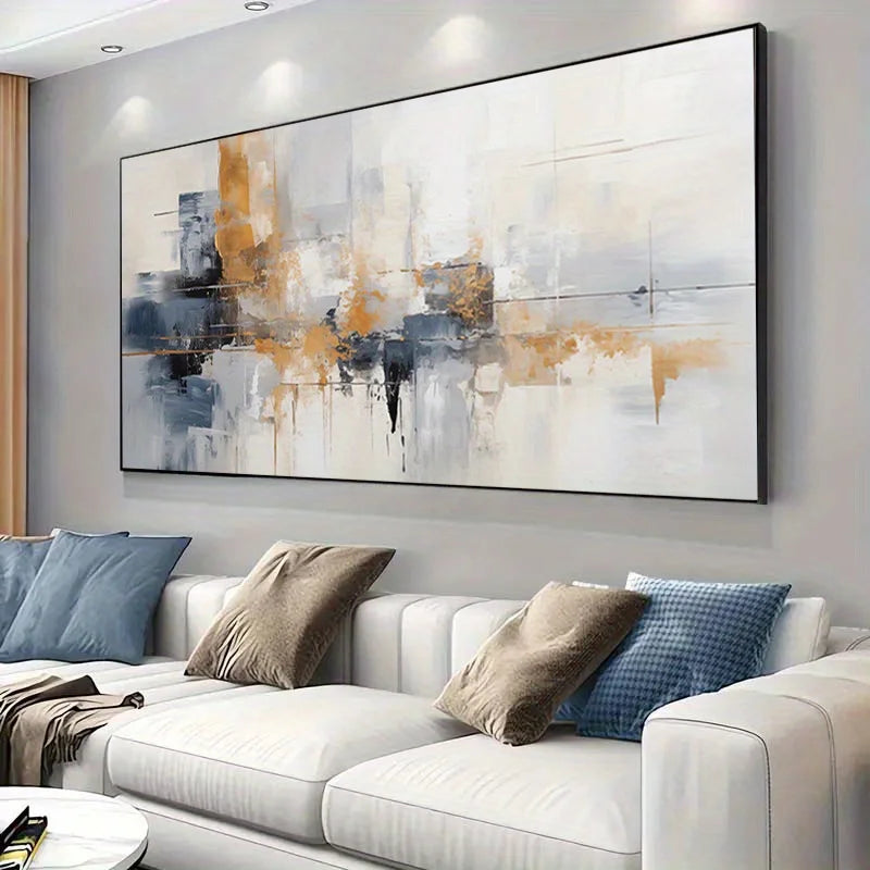 1pc Frameless Modern Abstract Canvas Art, Large Wall Decor for Living Room or Bedroom, No Frame Needed, Abstract Wall Art Peaceful Pleasures Health and Wellness