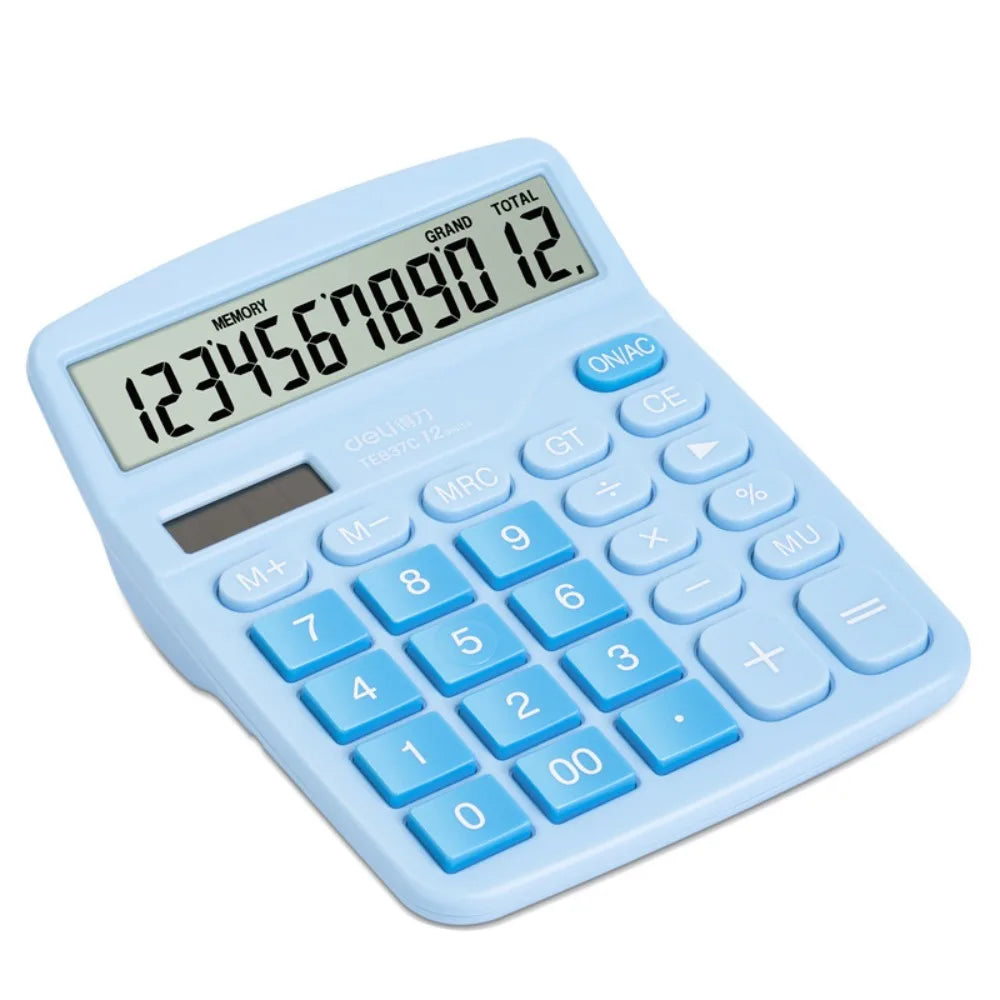 12-Digit Dual Power Calculator – Candy Color, Solar & Battery