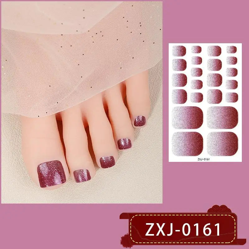 Glitter Toenail Polish Strips – Self-Adhesive Nail Wraps Nail Care Peaceful Pleasures Health and Wellness B