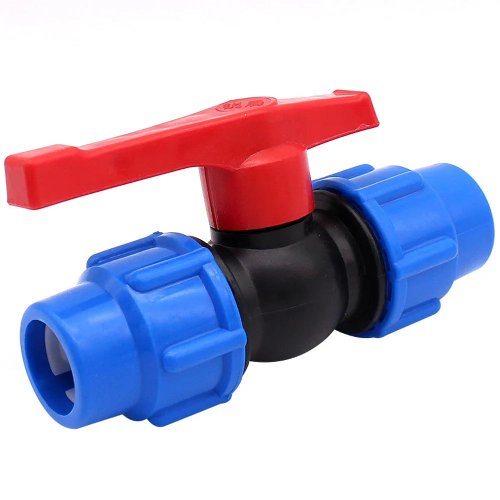 PE Pipe Ball Valve Shut-Off Fitting | 20/25/32mm External Thread
