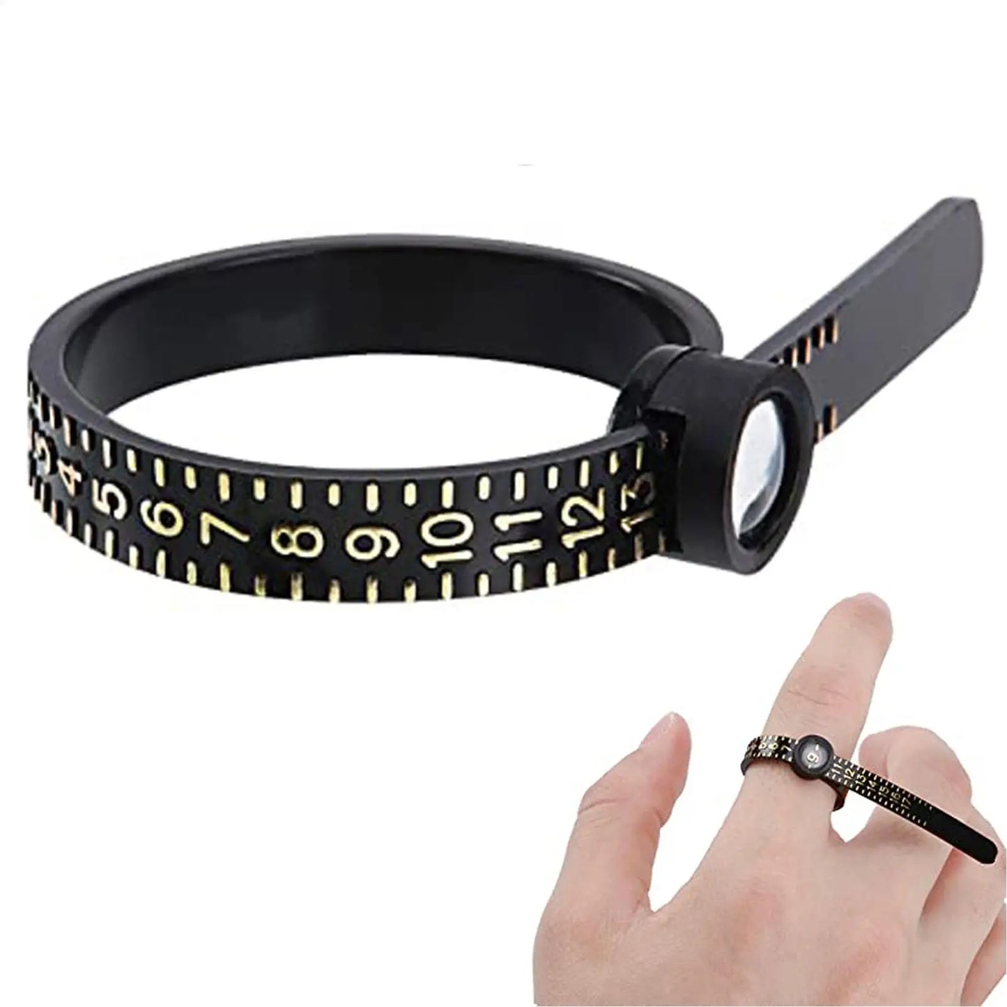 Adjustable Ring Sizer with Magnifier – Jewelry Measuring Tool
