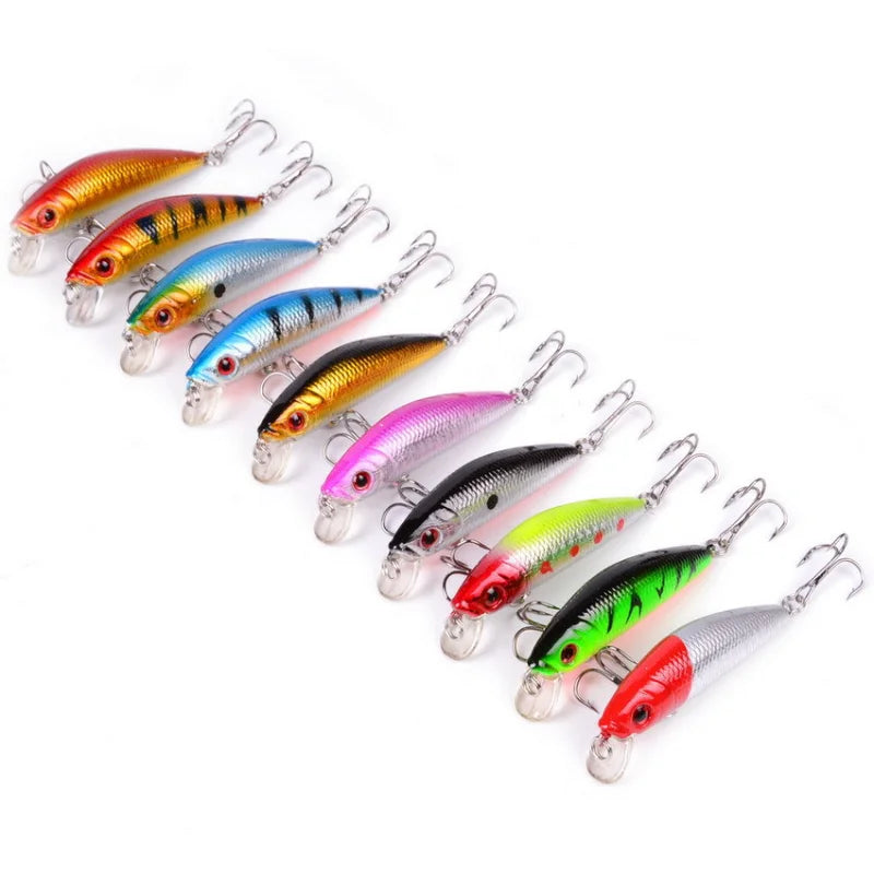 2026 New 3/5/8Pcs Random Minnow Lure, 7.2CM 8G Bionic Bait Double Hooks Outdoor Fishing Tackle Peaceful Pleasures Health and Wellness