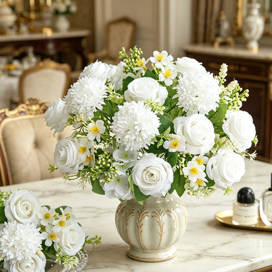 Artificial Silk Hydrangea Rose Bouquet | Wedding & Home Decor Artificial Flower Bouquet Peaceful Pleasures Health and Wellness