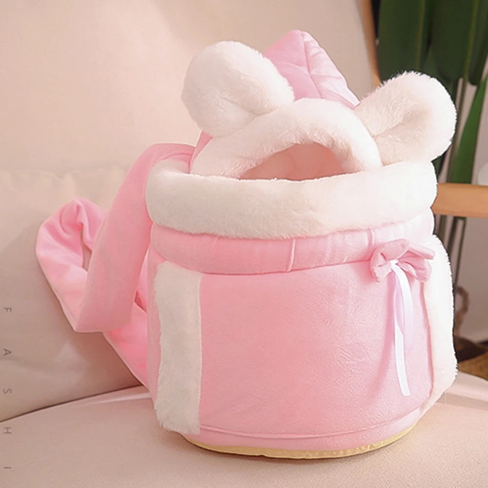 Winter Plush Cat Carrier Backpack | Cozy Travel Bag for Pets