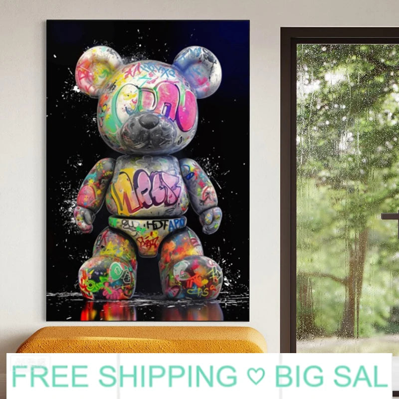 Banksy Pop Art Graffiti Canvas Poster | Love Sign Wall Art Canvas Art Print Peaceful Pleasures Health and Wellness