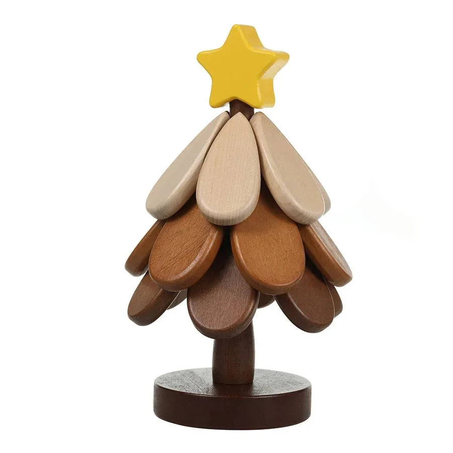 Christmas Tree Wooden Trivet & Heat Insulation Mat | Foldable Pot Pad – Star & Cherry Style