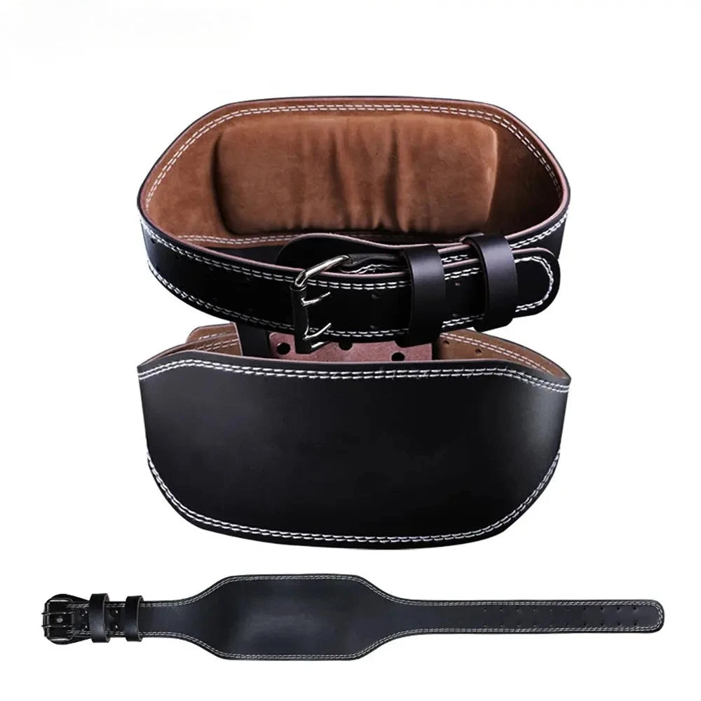 Professional Leather Fitness Buckle Weightlifting Belt Adjustable Gym Waist Belts for Squats Training Bodybuilding Lumbar Brace Peaceful Pleasures Health and Wellness